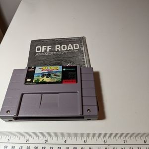 Vtg Super Nintendo Super Off Road The Baja 1993, racing game with manual